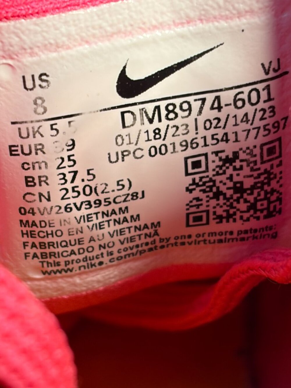 Nike Zoom Fly 5 Women's Pink Orange Athletic Running Shoes Size 8 - Picture 8 of 8